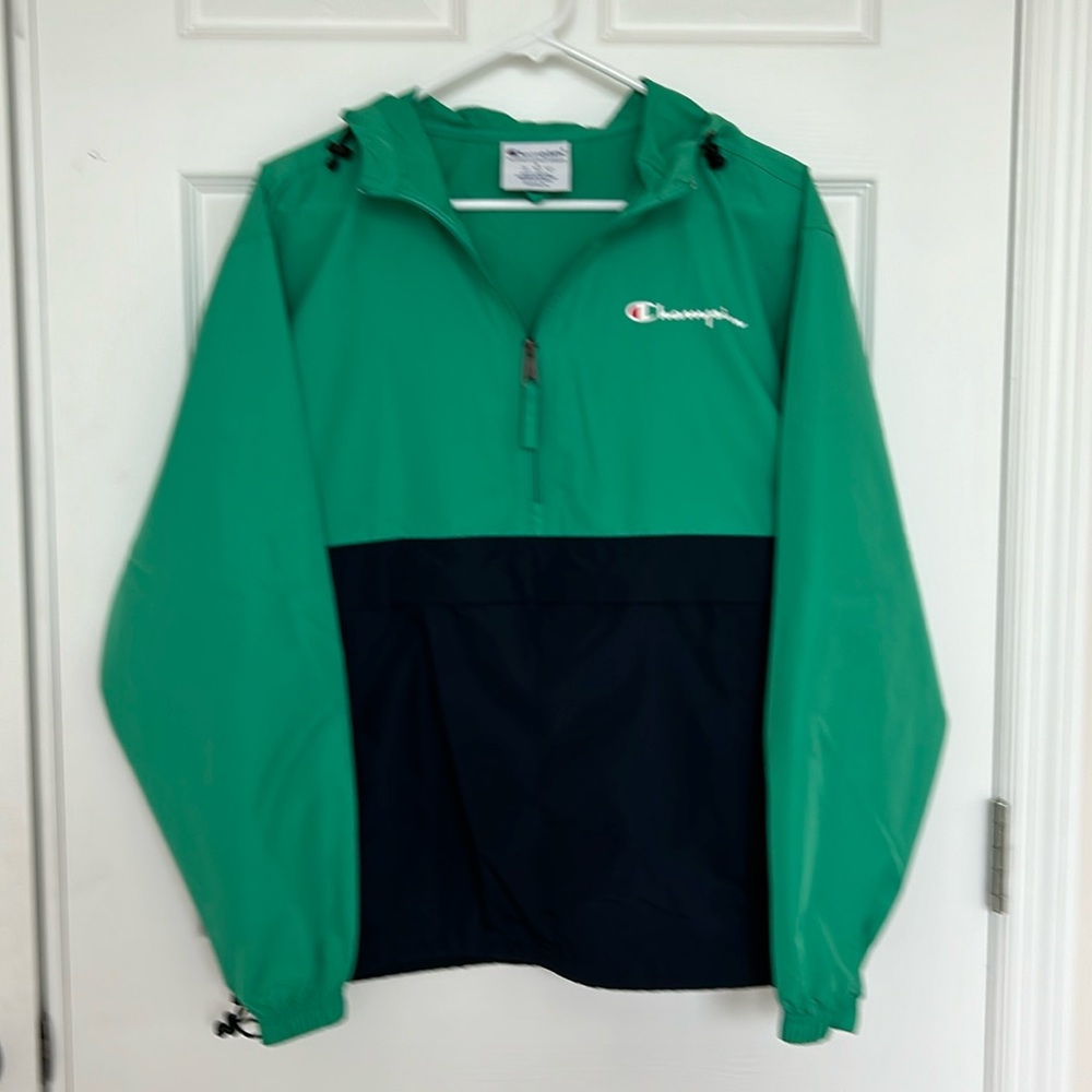 Men’s blue/green Champion Windbreaker